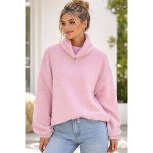 Levis Size XL Womens Pink Sherpa Fleece Pullover Jacket